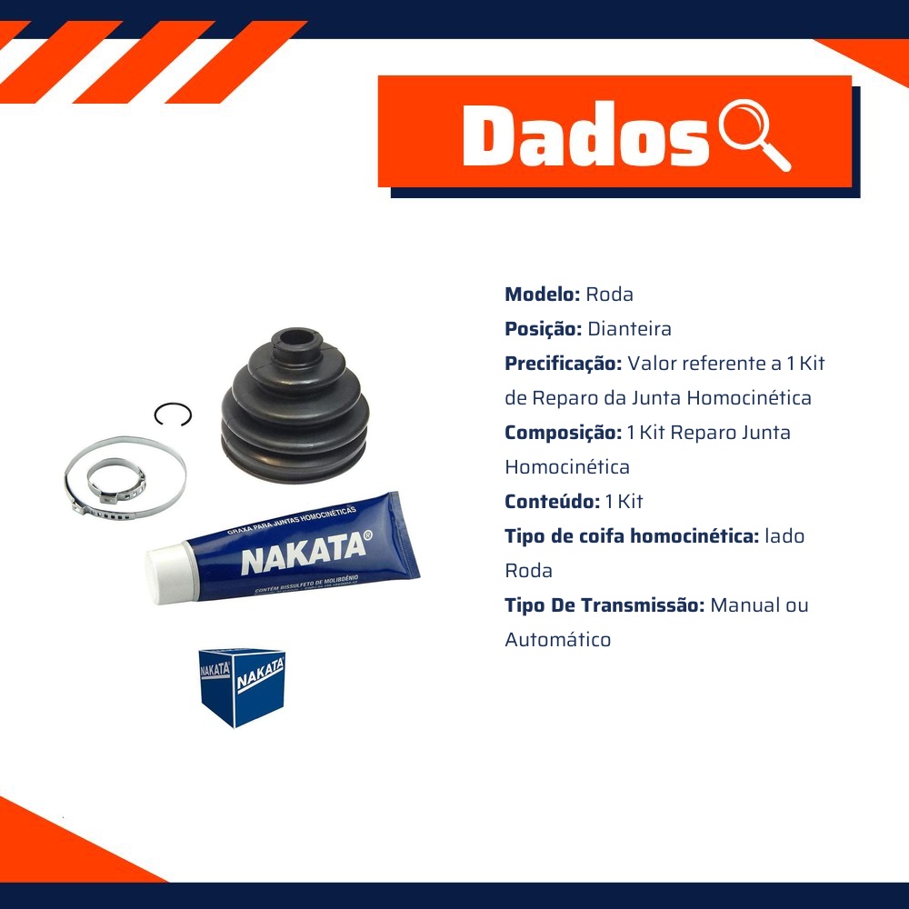 Kit de Reparo da Junta Homocinética Roda para Nissan Frontier - Nakata - NKJ1082