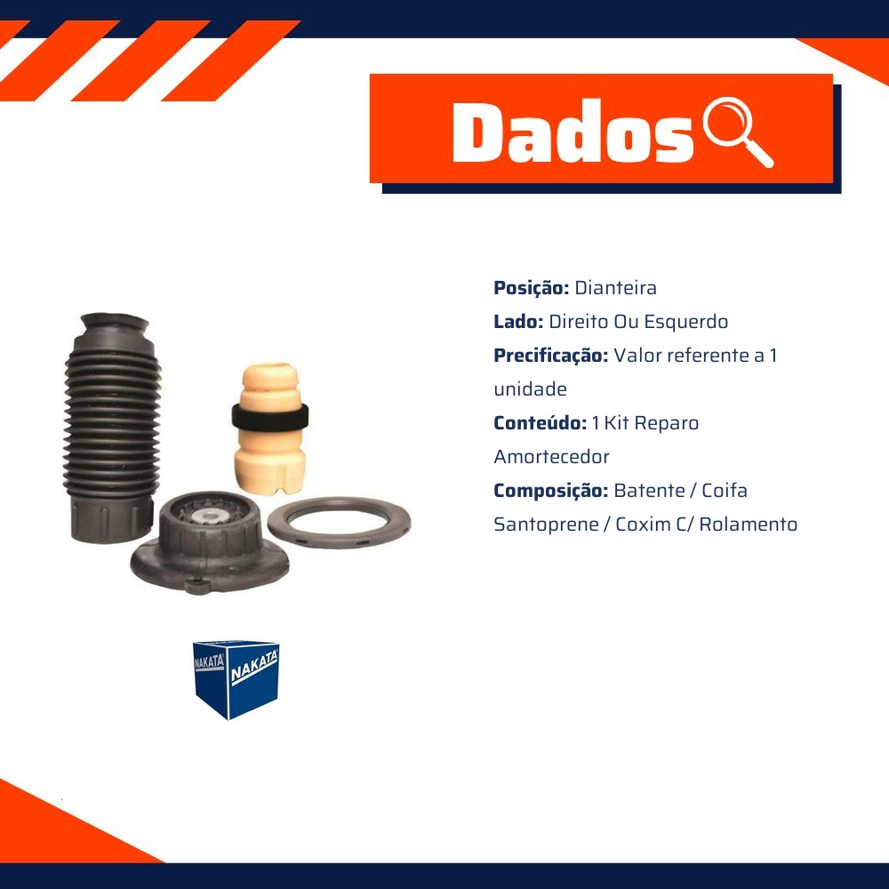 Kit de Reparo do Amortecedor Dianteiro para Fiat Stilo - Nakata - NK0138