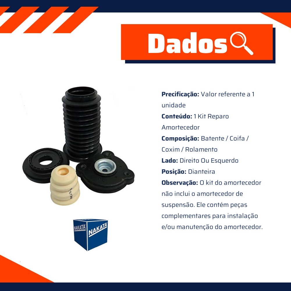 Kit de Reparo do Amortecedor Dianteiro - Nakata - NK0143