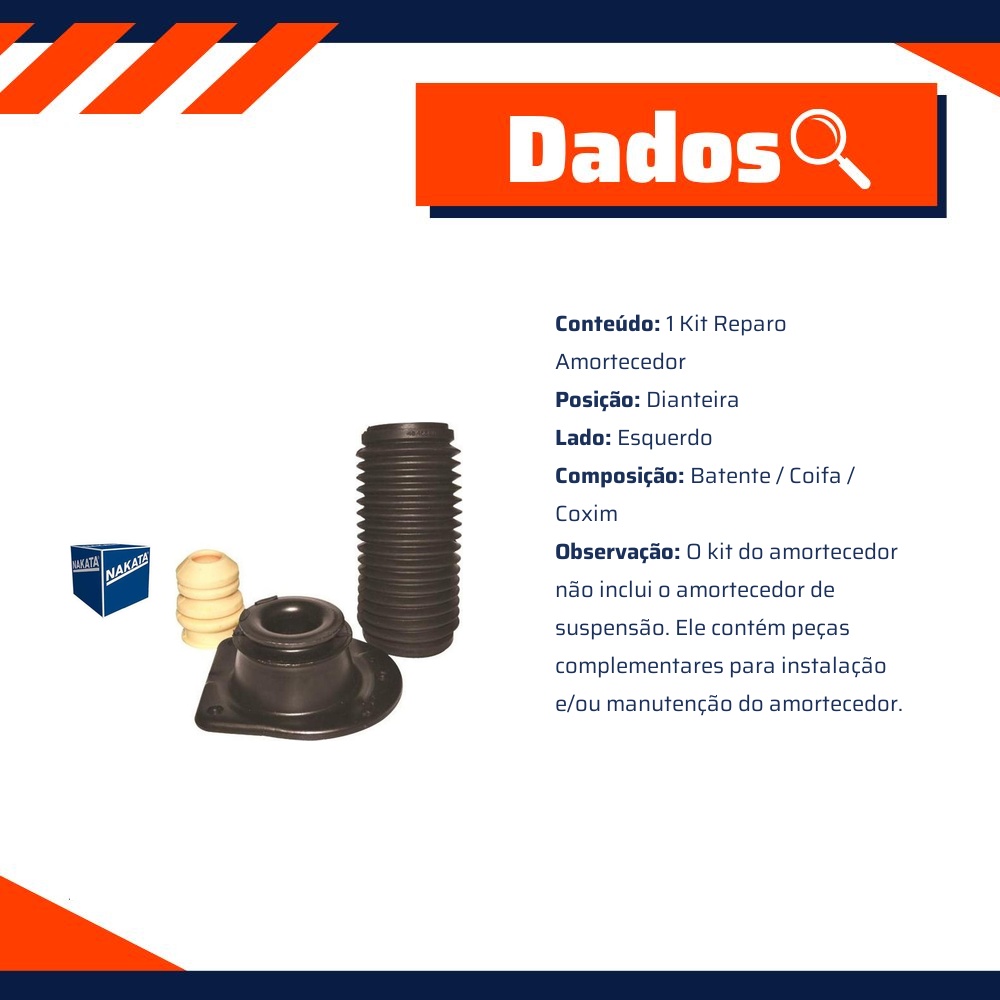 Kit de Reparo do Amortecedor Dianteiro Esquerdo - Nakata - NK0110E