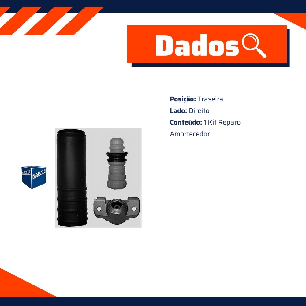 Kit de Reparo do Amortecedor Traseiro Direito para Chevrolet Onix e Prisma - Nakata - NK0364D