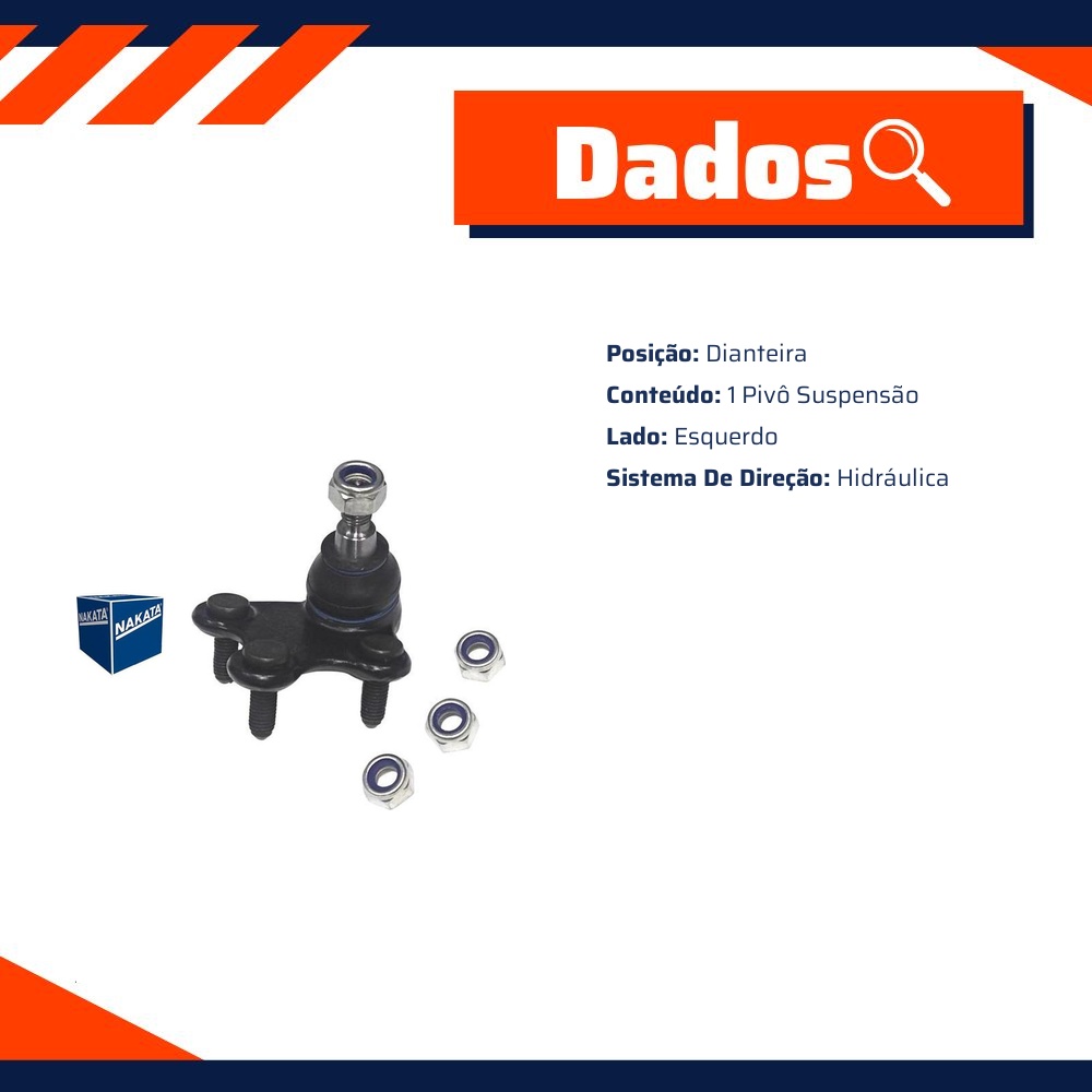 Pivô de Suspensão Dianteiro Esquerdo - Nakata - N 1074