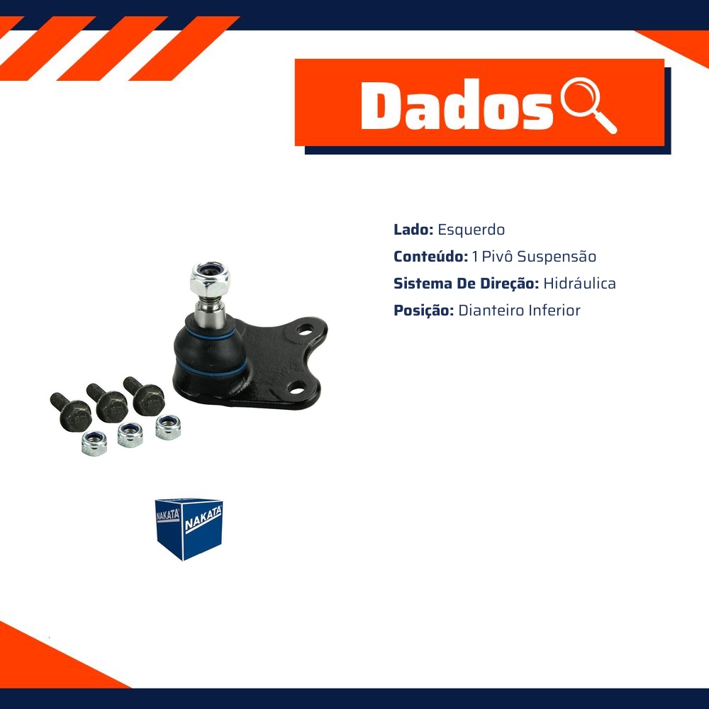 Pivô de Suspensão Dianteiro Inferior Esquerdo - Nakata - N 1064