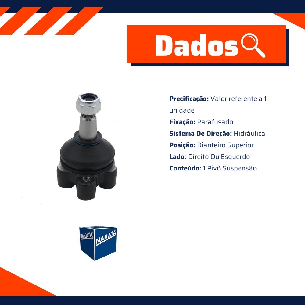 Pivô de Suspensão Dianteiro Superior para Hyundai H 100 e HR - Nakata - N 99228