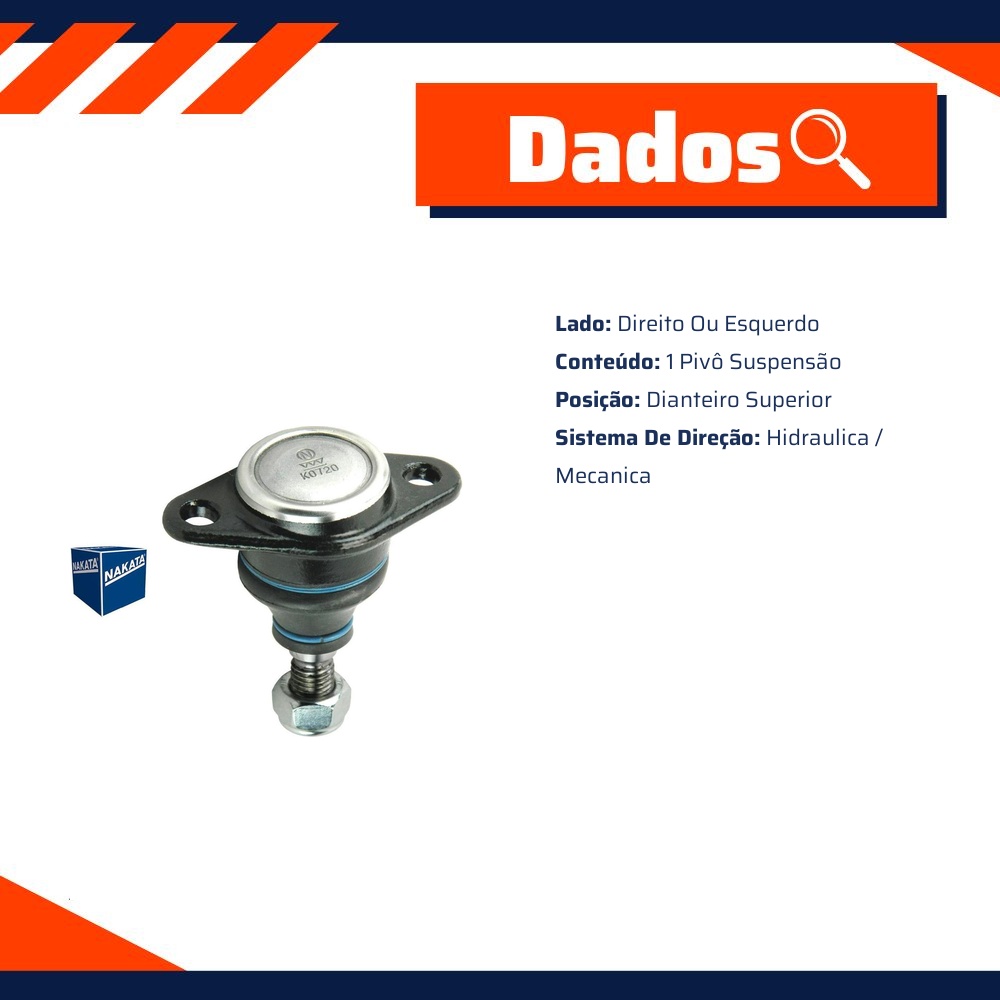 Pivô de Suspensão Dianteiro Superior para Chevrolet Caravan e Opala - Nakata - N 324