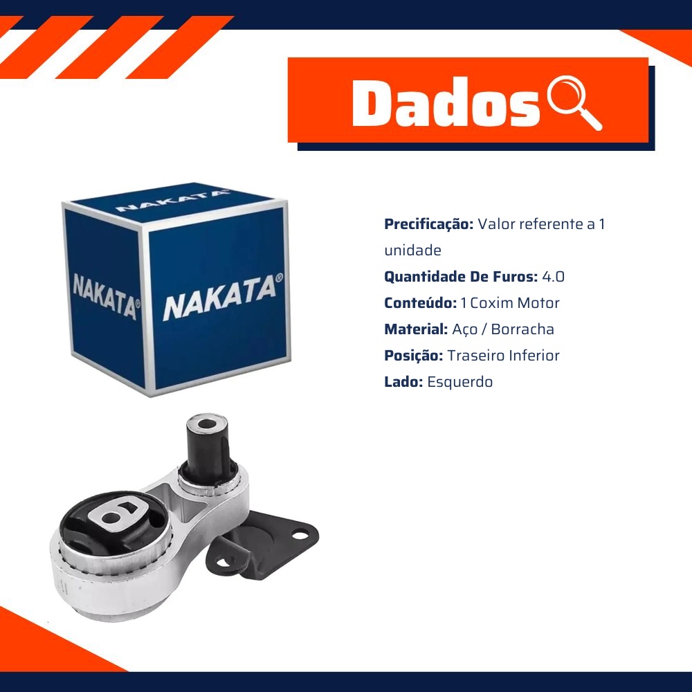 Coxim do Motor Traseiro Inferior Esquerdo - Nakata - NB32032