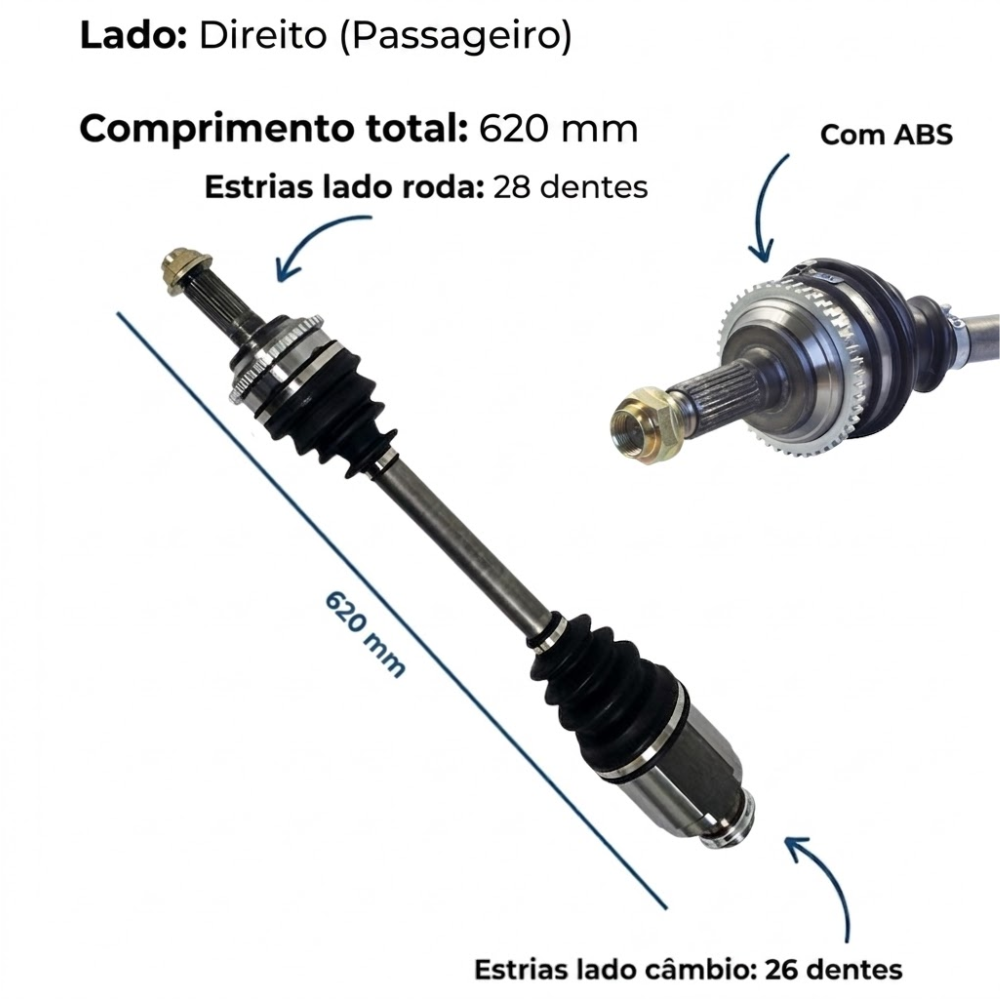 Semi Eixo para Ford Fusion - Nakata - NJH24-402S