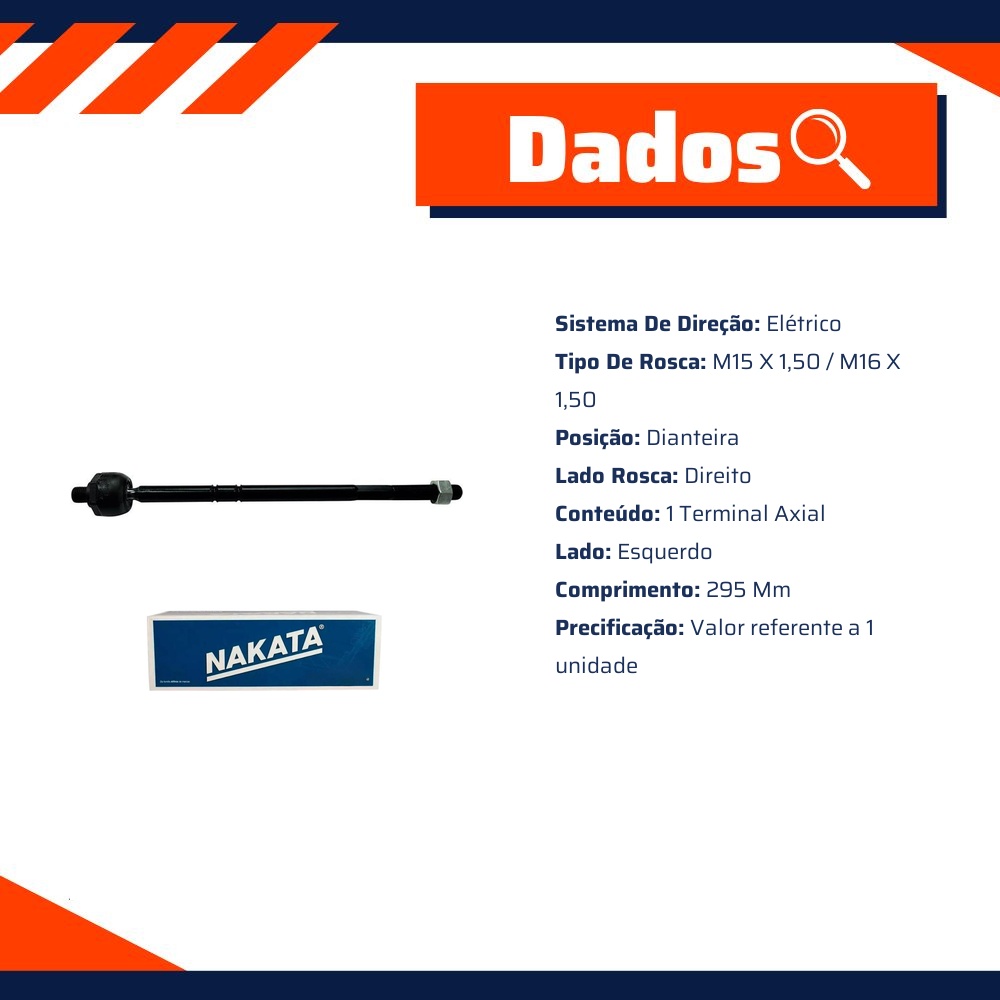 Terminal Axial Dianteiro para Fiat Argo e Cronos - Nakata - N 96052