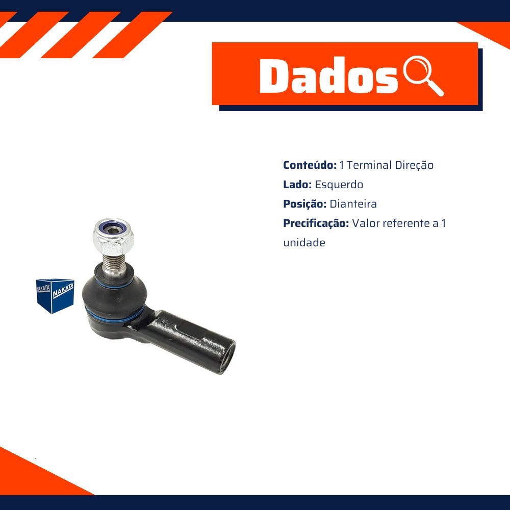 Terminal de Direção Dianteiro para Toyota Hilux e SW4 - Nakata - N 99590