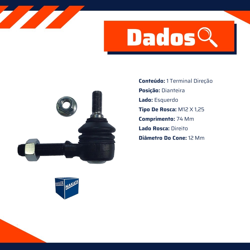 Terminal de Direção Dianteiro para Renault Kwid - Nakata - N 99492
