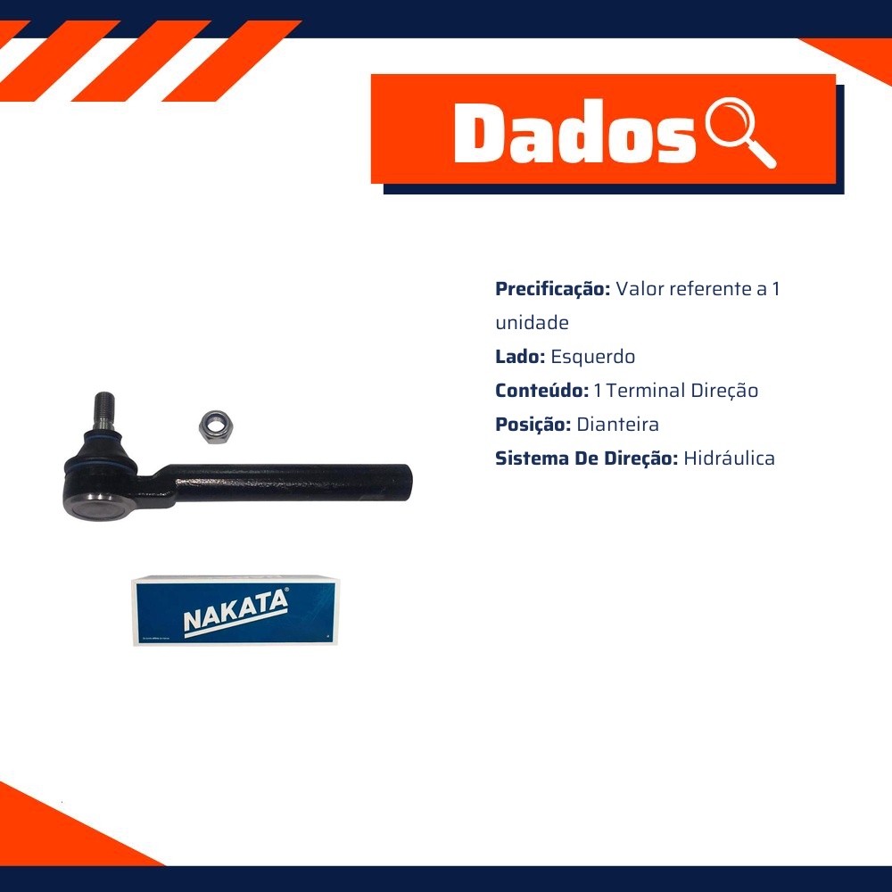 Terminal de Direção Dianteiro para Toyota Corolla - Nakata - N 99195