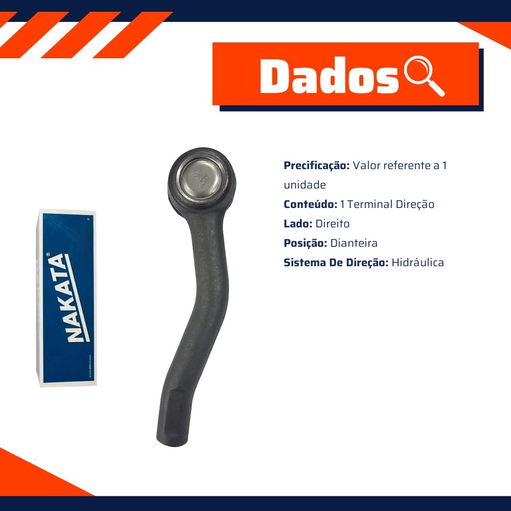 Terminal de Direção Dianteiro Direito para Nissan Sentra - Nakata - N 99238
