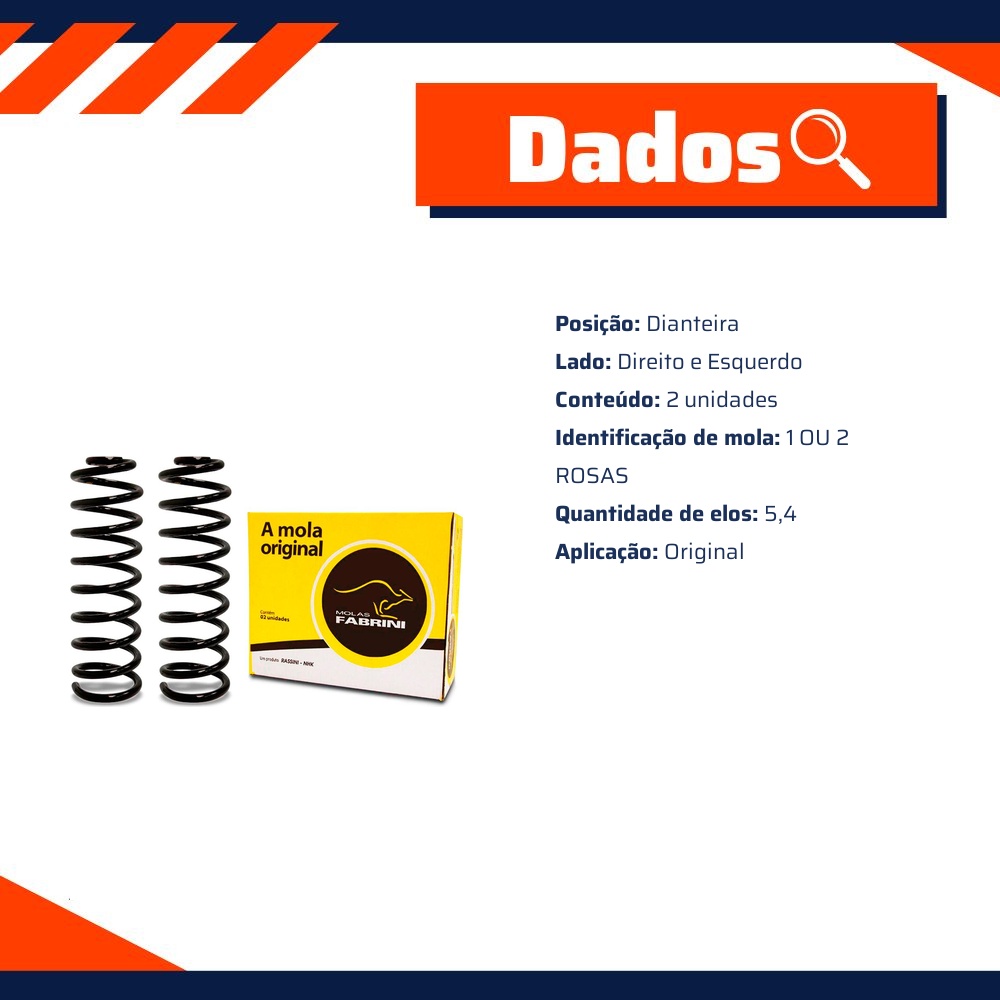 Par de Molas Dianteiras para Chevrolet Meriva - Fabrini - I-CH0638