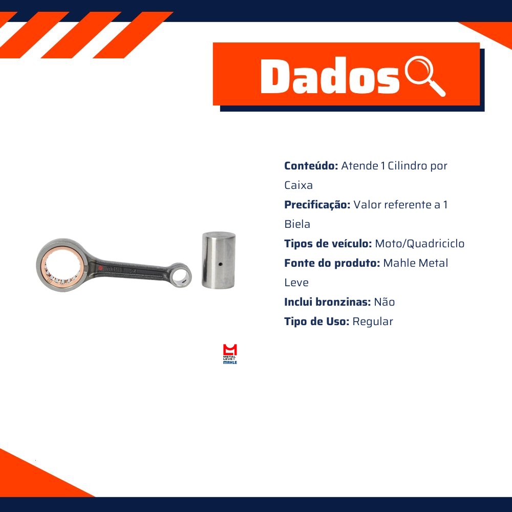 Biela para Yamaha NMAX 160 - Mahle Metal Leve - BL-9884