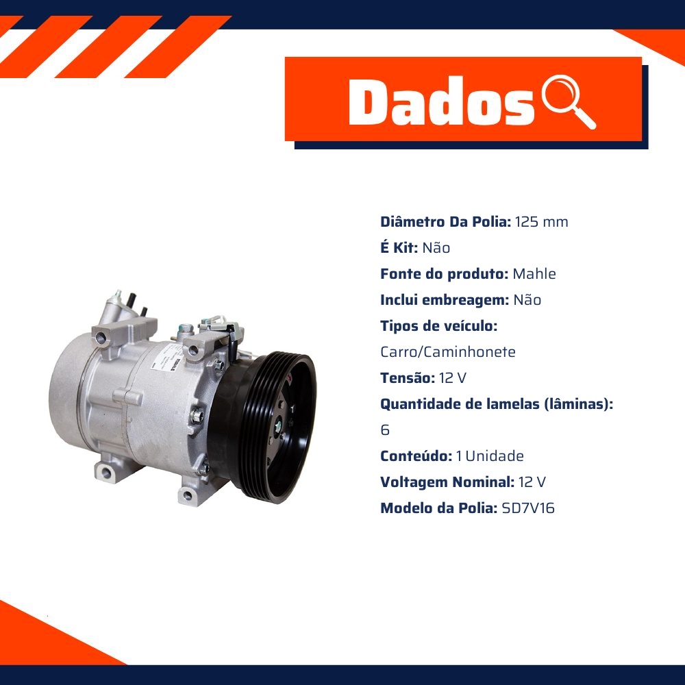 Compressor de Ar Condicionado - Mahle - ACP 48 000S