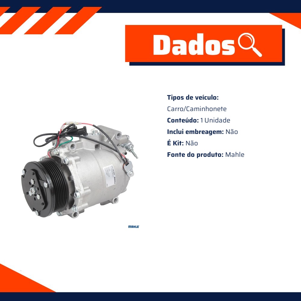 Compressor de Ar Condicionado para Honda Civic - Mahle - ACP 428 000S