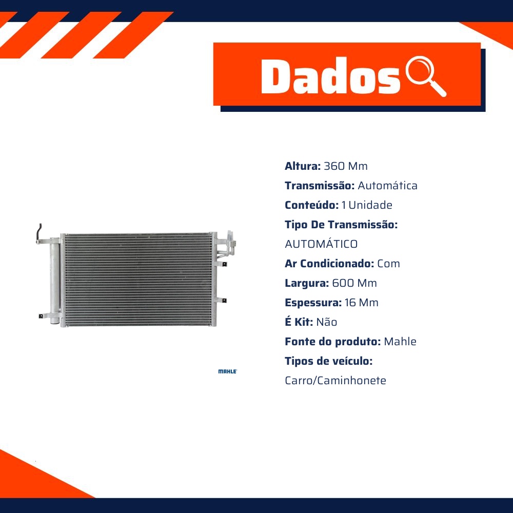 Condensador para KIA Cerato - Mahle Behr - AC 430 000P