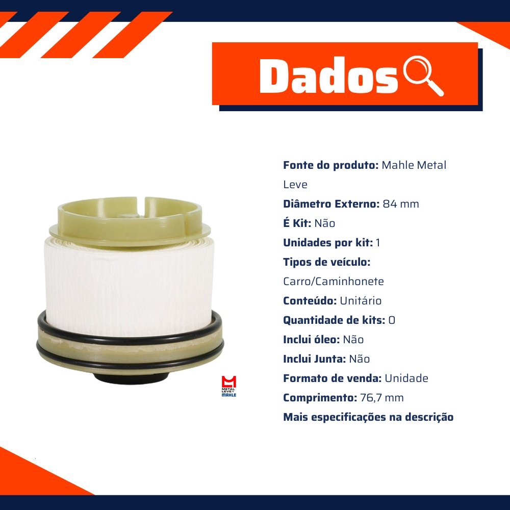 Filtro de Combustível - Mahle Metal Leve - KX268D