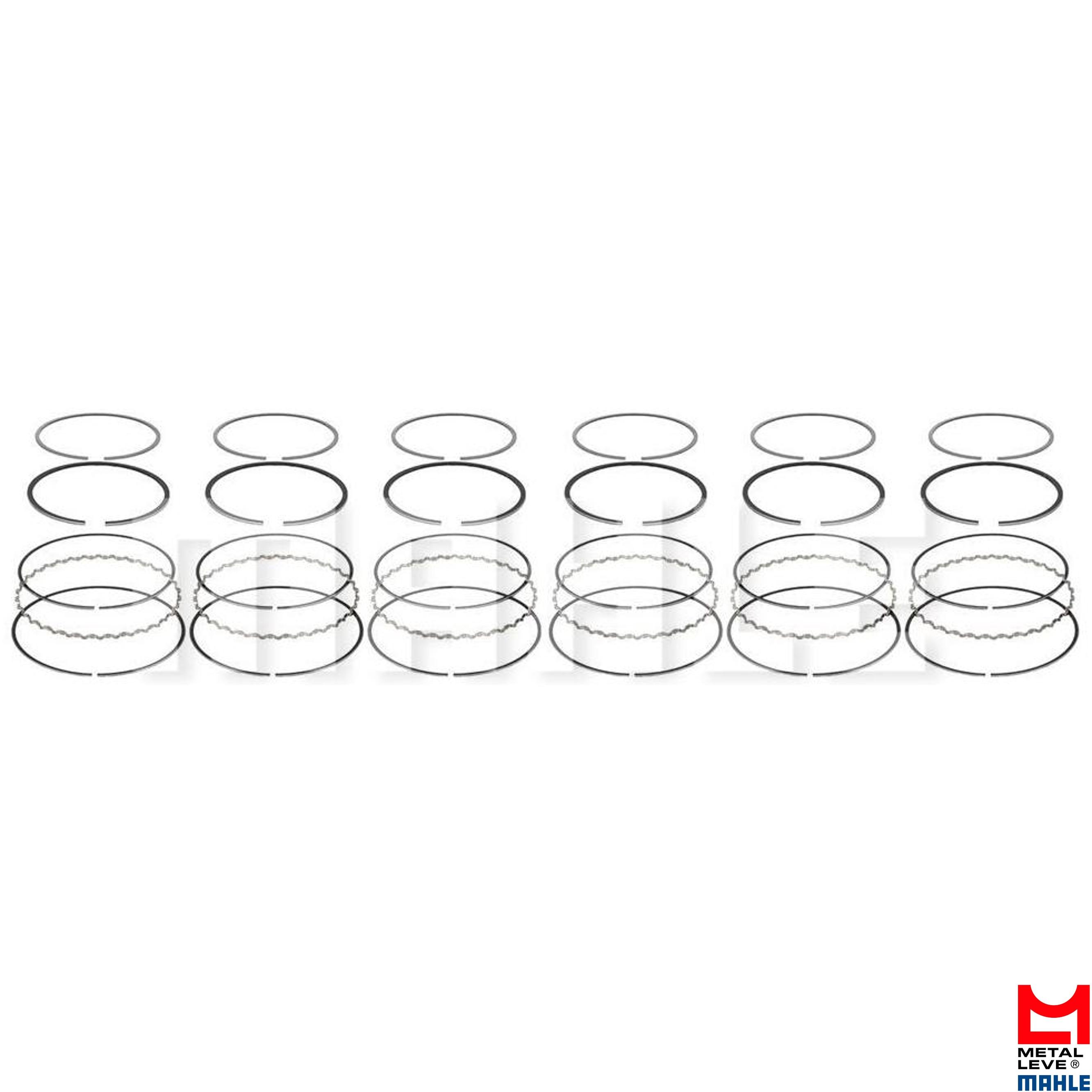 Jogo de Anéis do Pistão 0,50 6 Cilindros para Mitsubishi 3000GT e Pajero - Mahle Metal Leve - TA.7566 0,50