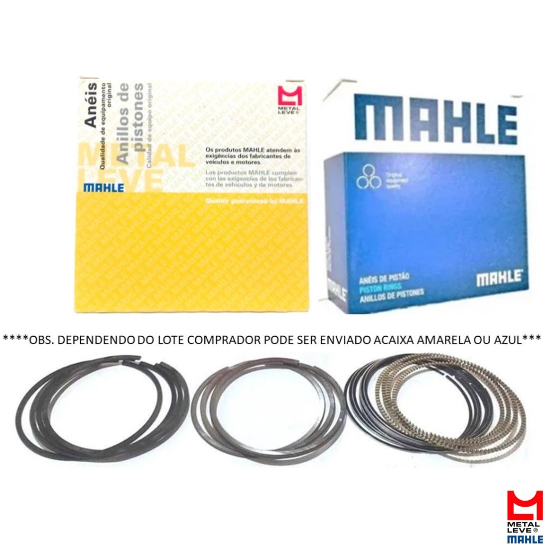 Jogo de Anéis do Pistão 0,50 4 Cilindros para Ford Fiesta e Ka - Mahle Metal Leve - SLA.7242 0,50