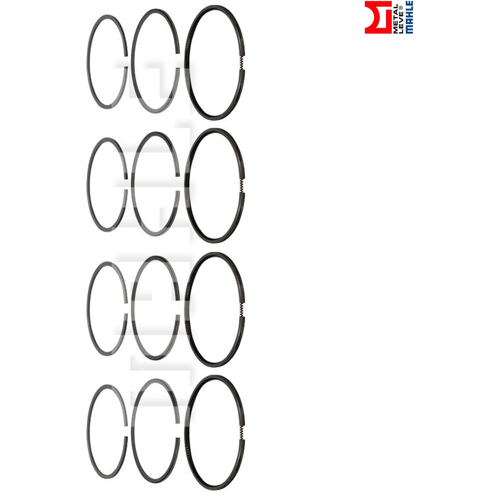 Jogo de Anéis do Pistão STD 4 Cilindros para Peugeot 205 - Mahle Metal Leve - LD.7256 STD