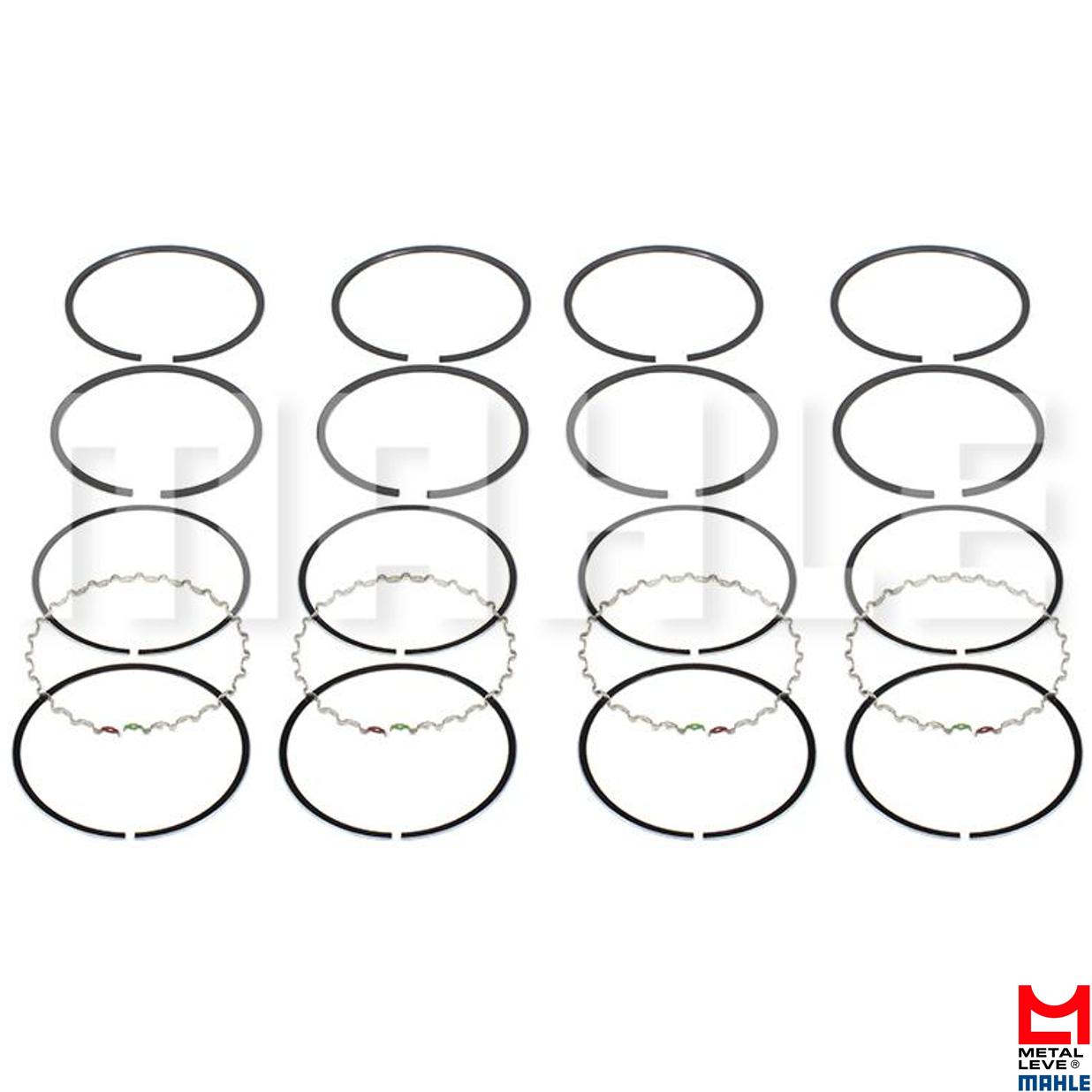 Jogo de Anéis do Pistão STD 4 Cilindros para Chevrolet Chevette - Mahle Metal Leve - SNA7002 STD