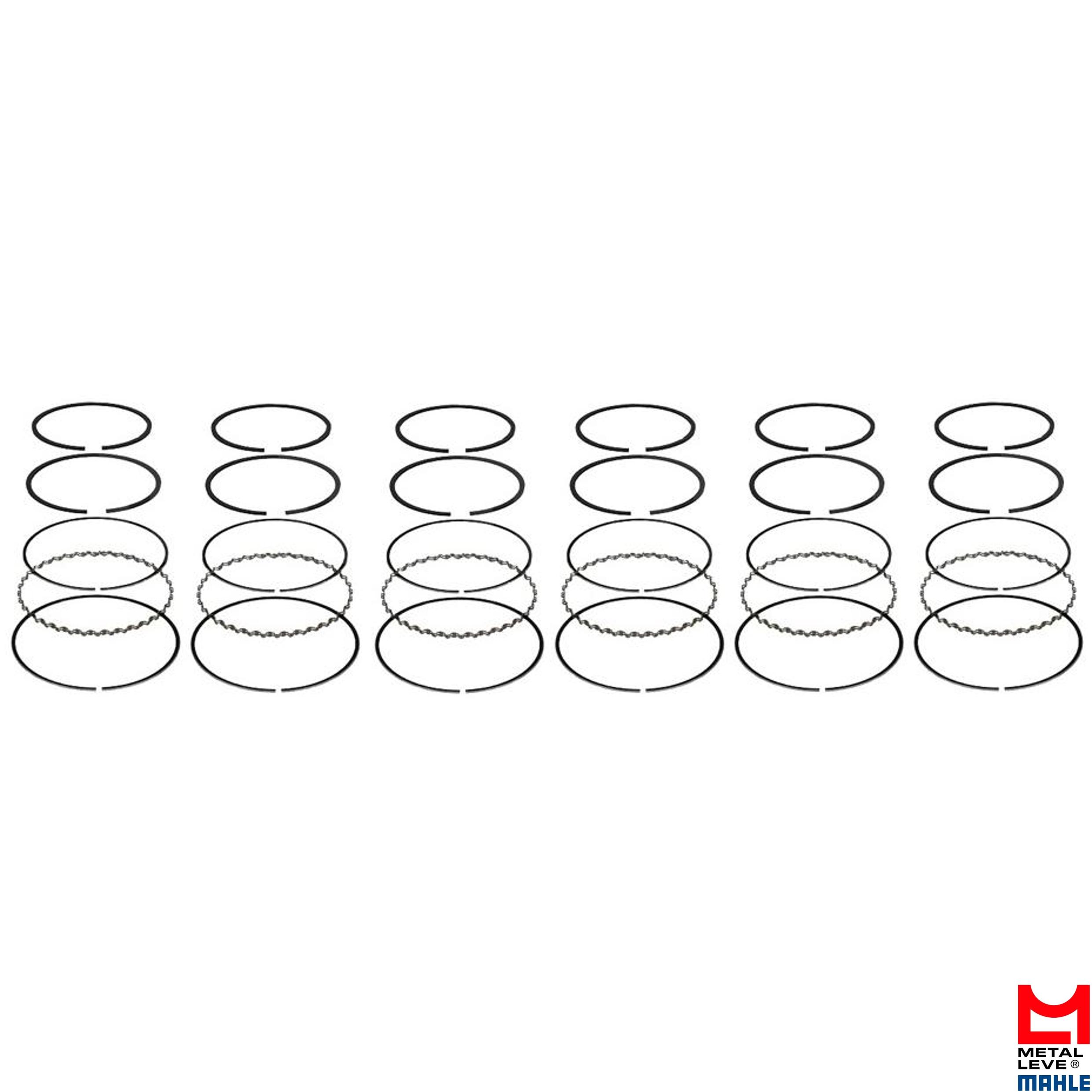 Jogo de Anéis do Pistão STD 6 Cilindros para Chevrolet Blazer e S10 - Mahle Metal Leve - MA.5114 STD