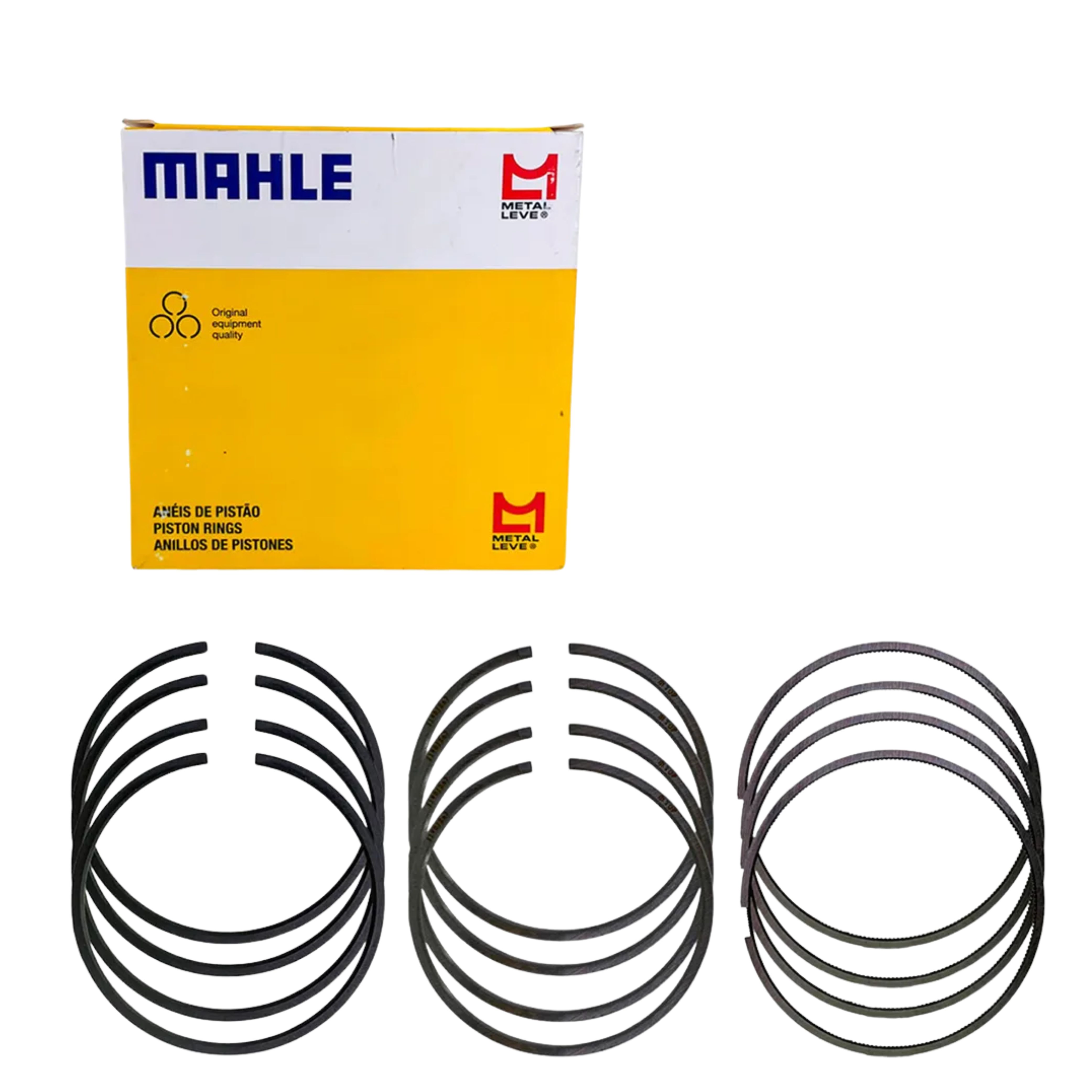 Jogo de Anéis do Pistão STD 4 Cilindros para Renault Master - Mahle Metal Leve - DL.9027 STD