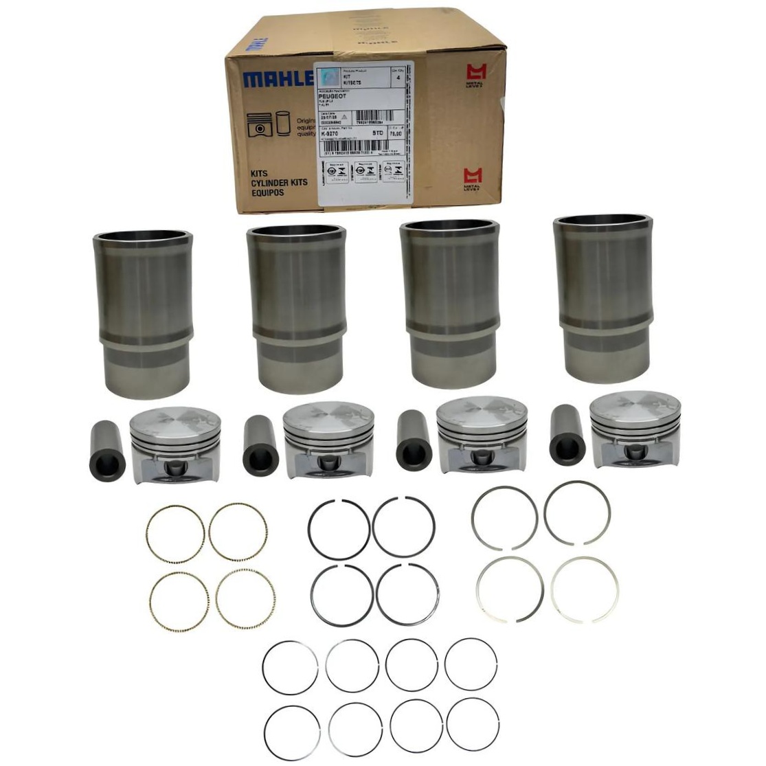 4 Kit Para Motor Std - Mahle Metal Leve - K9270 STD
