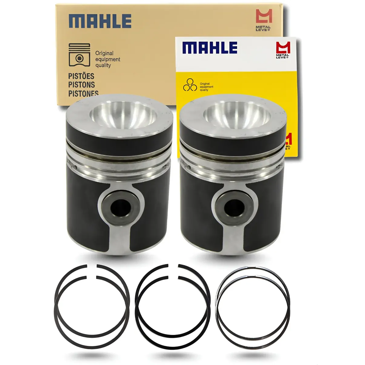 Jogo com 2 Pistões com Anéis STD - Mahle Metal Leve - P&A1338 STD