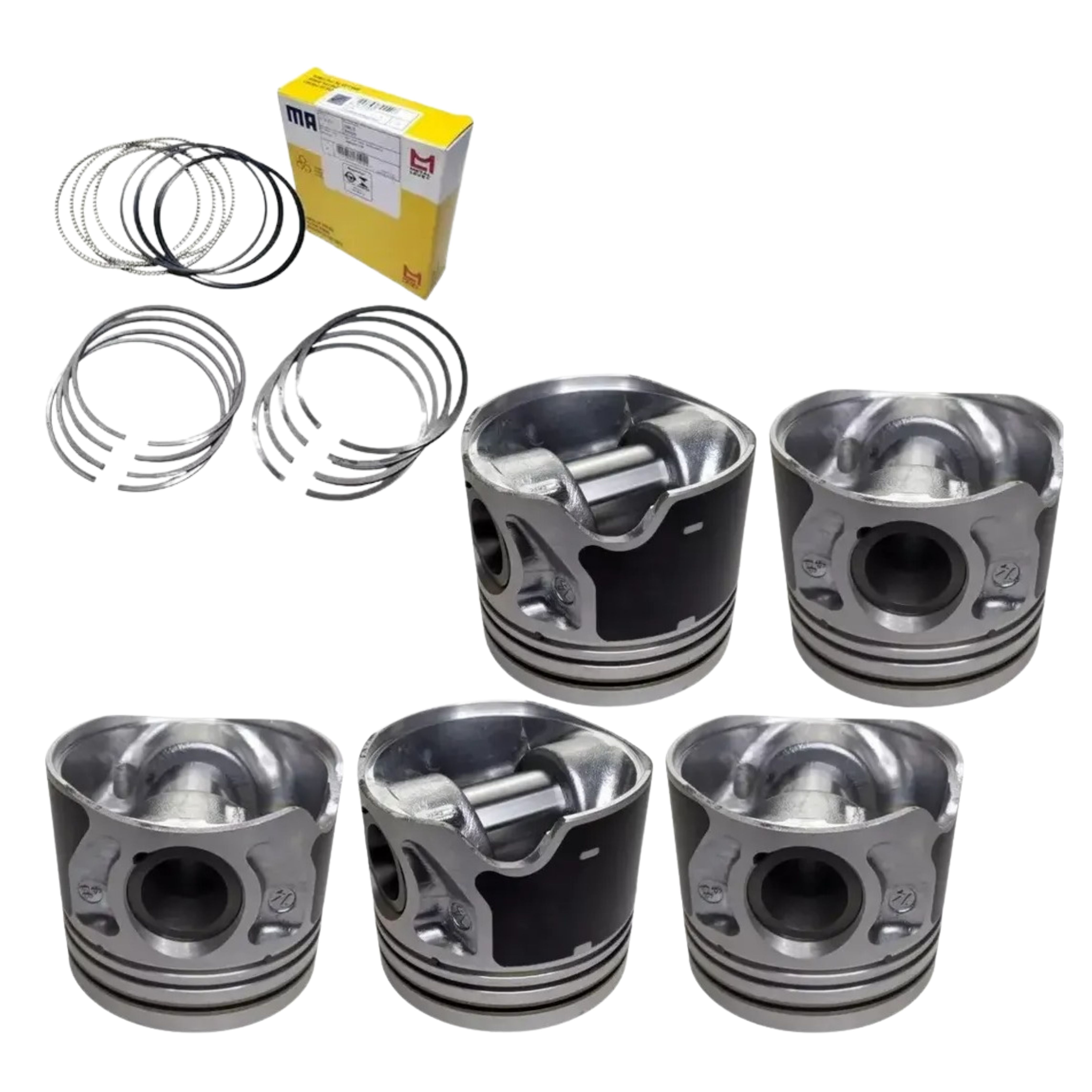 Jogo 5 Pistão com Anéis 0,50 para Ford Ranger e Troller T4 - Mahle Metal Leve - P&A9862 0,50