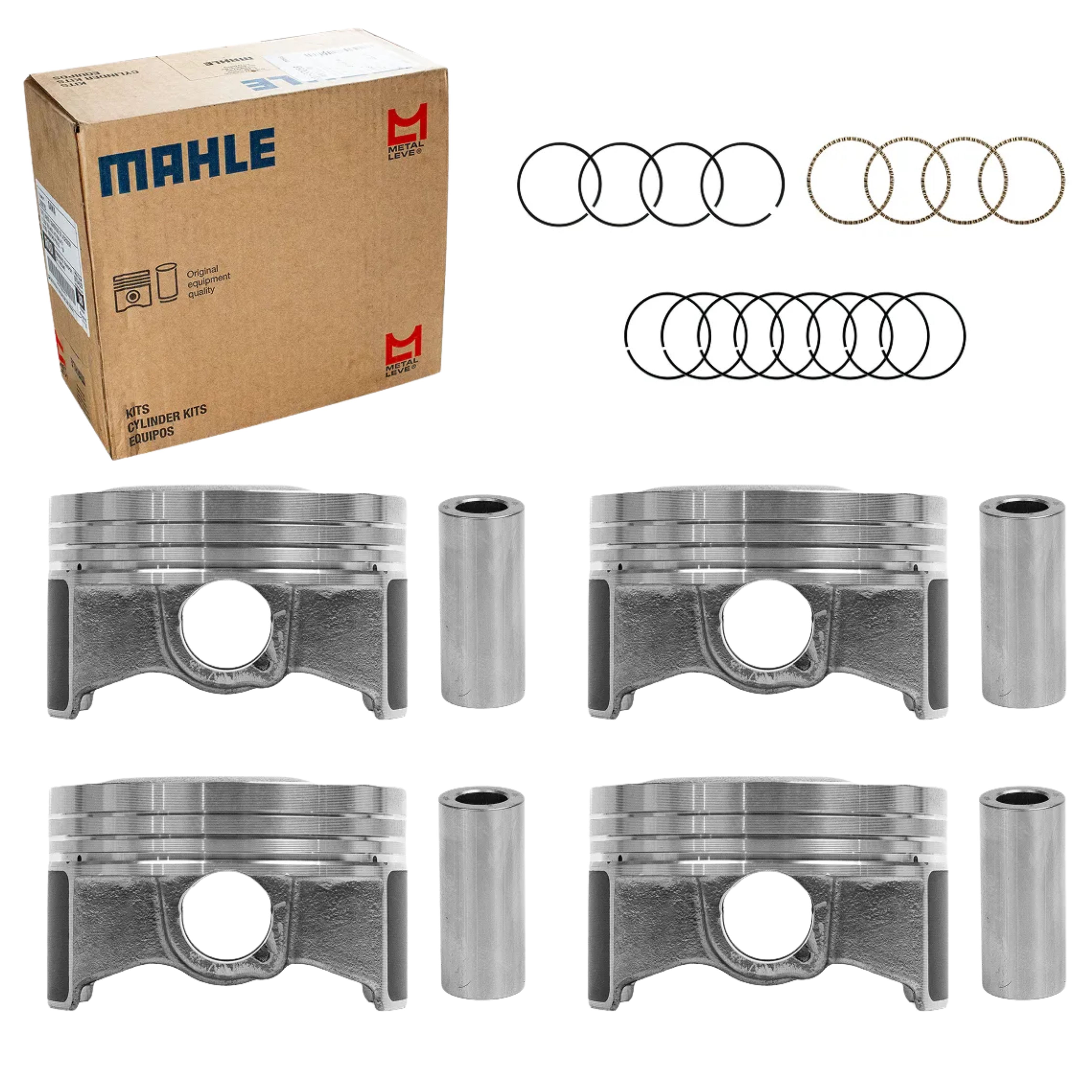 Jogo com 4 Pistões com Anéis 0,50 para Honda Civic e HR-V - Mahle Metal Leve - P&A9832 0,50