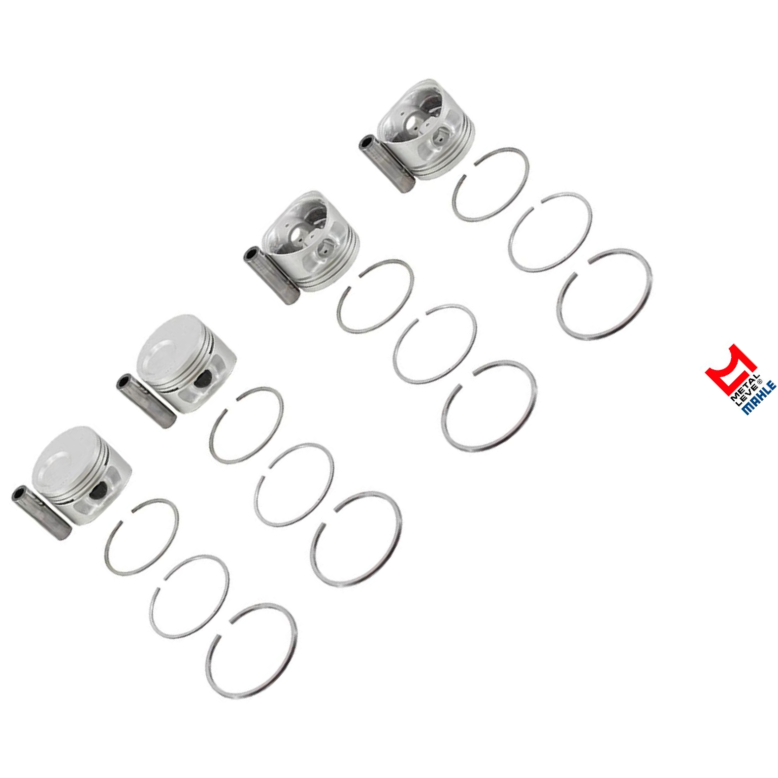 Jogo com 4 Pistões com Anéis SPA 1,00 para Ford Courier e Fiesta - Mahle Metal Leve - SP&A9015 1,00 SPA