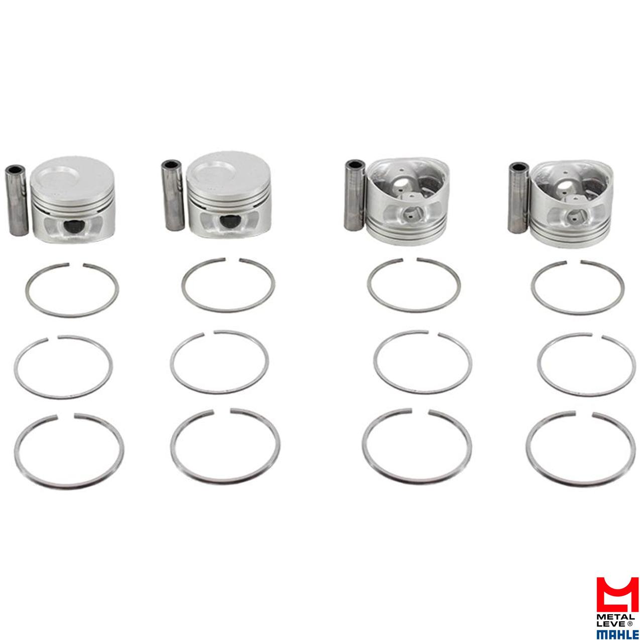 Jogo com 4 Pistões com Anéis SPA STD para Ford Courier e Fiesta - Mahle Metal Leve - SP&A9015 STD SPA