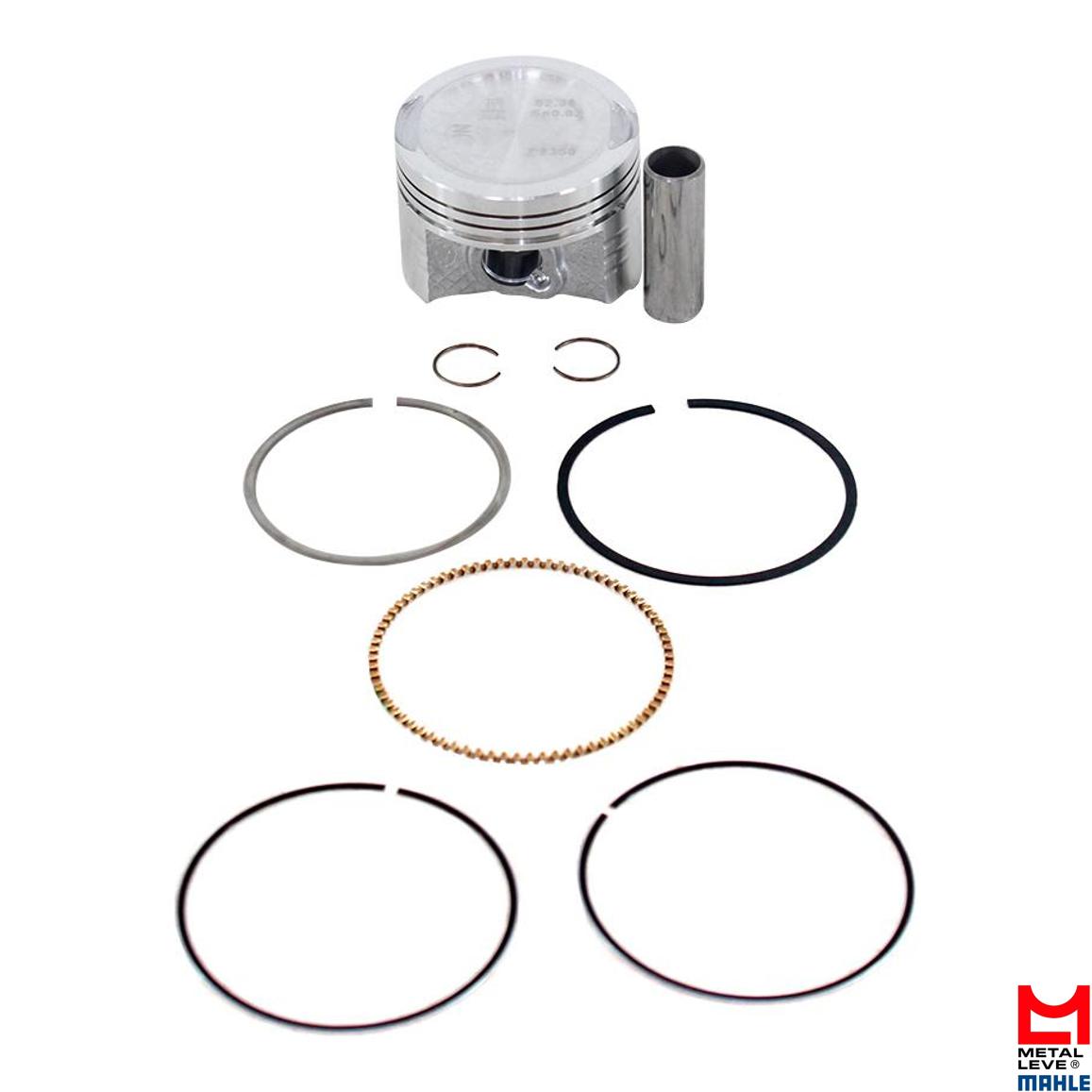 Pistão com Anéis STD para Honda CG 125 e NXR 125 BROS - Mahle Metal Leve - P&A9350 STD