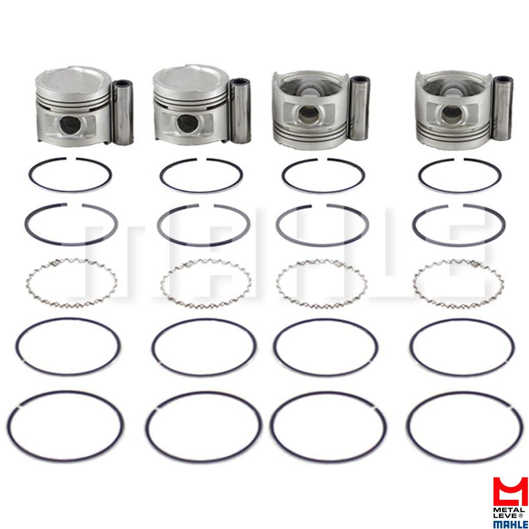 Jogo com 4 Pistões com Anéis STD para Chevrolet Monza e Monza Hatch - Mahle Metal Leve - P&A1261 STD