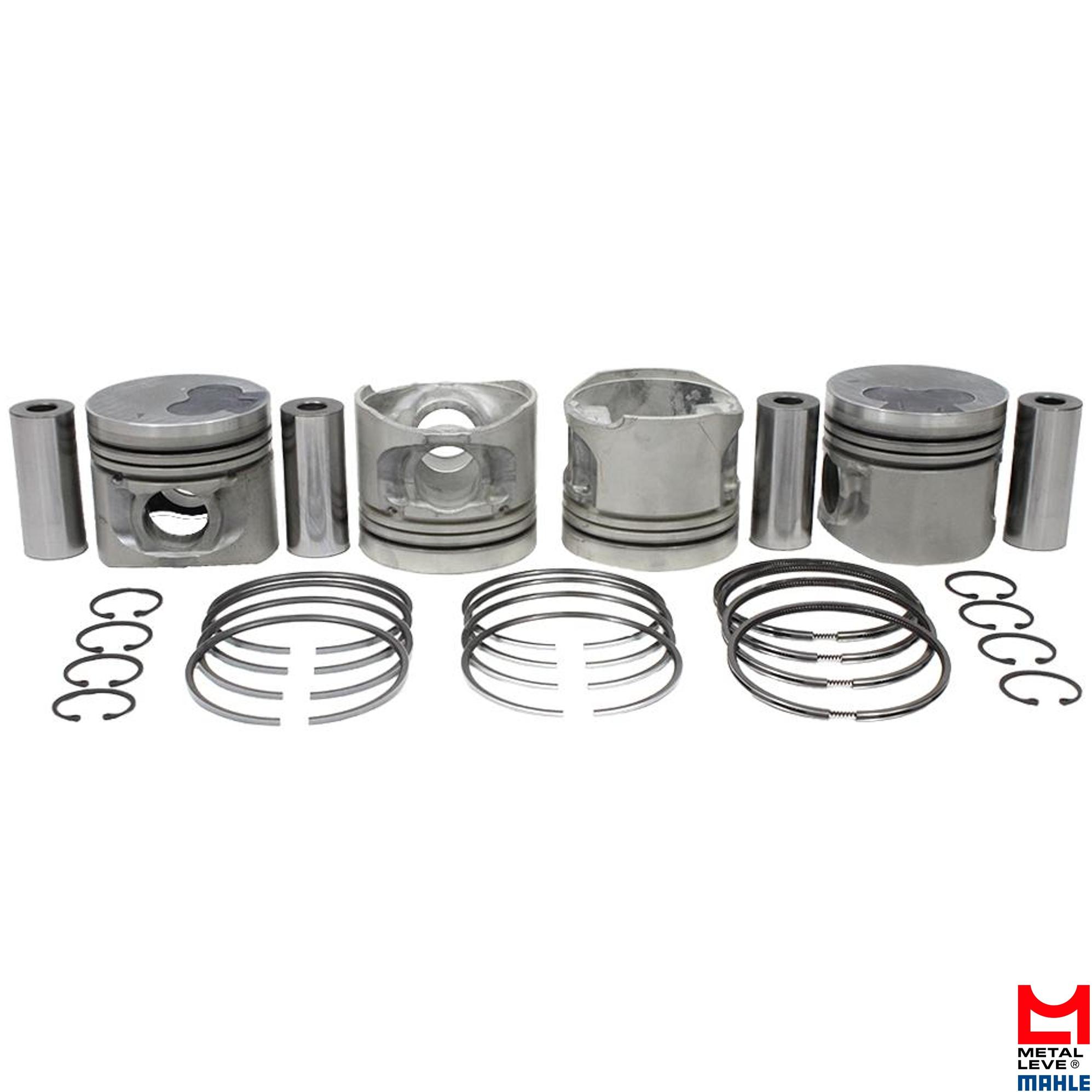 Jogo com 4 Pistões com Anéis STD para Mitsubishi L200 e Pajero Sport - Mahle Metal Leve - P&A9237 STD