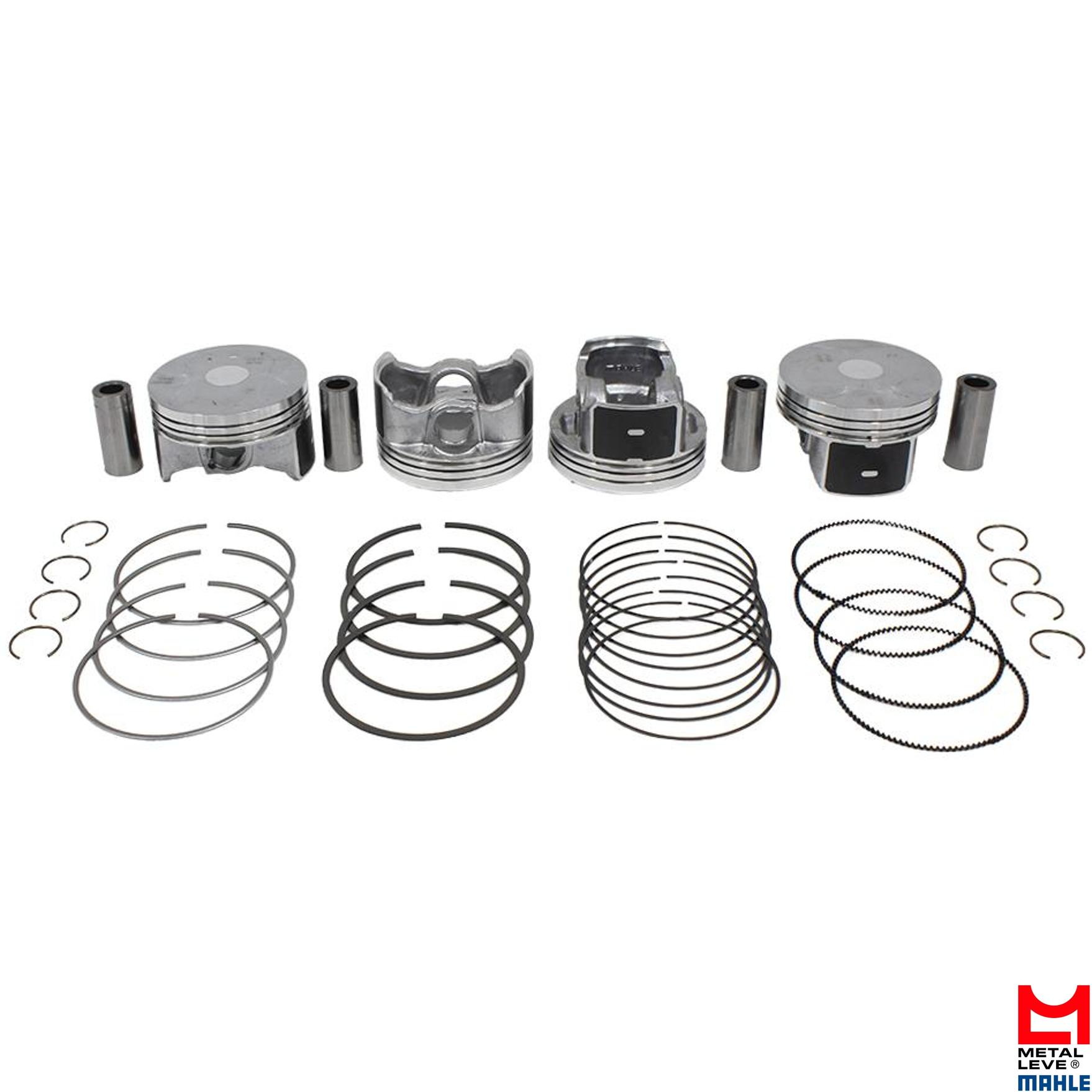 Jogo com 4 Pistões com Anéis STD para Honda Civic - Mahle Metal Leve - P&A9657 STD