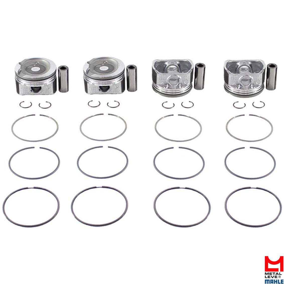 Jogo com 4 Pistões com Anéis STD para Toyota Corolla e Fielder - Mahle Metal Leve - P&A9660 STD