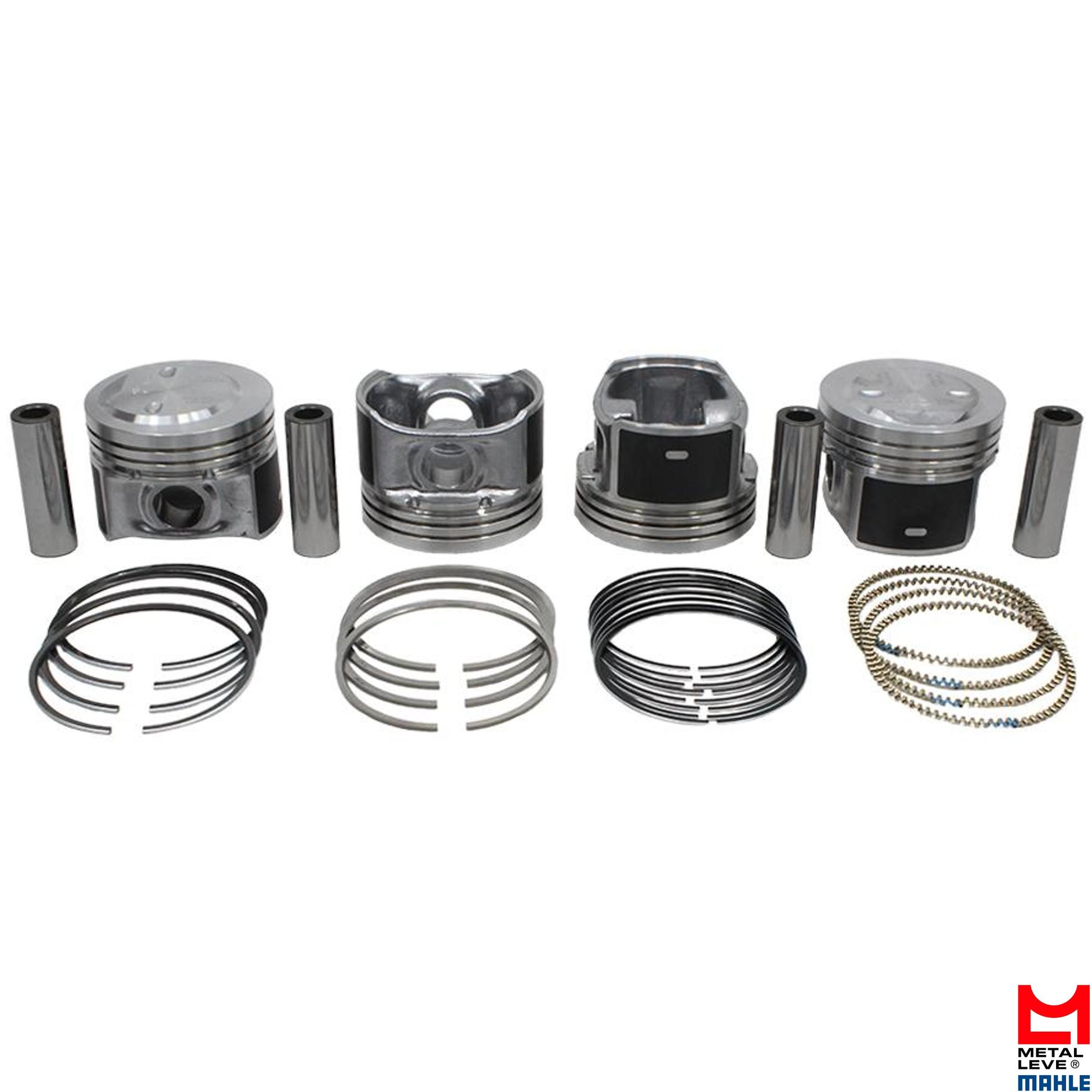 Jogo com 4 Pistões com Anéis STD para Renault CLIO e Kangoo - Mahle Metal Leve - P&A9733 STD
