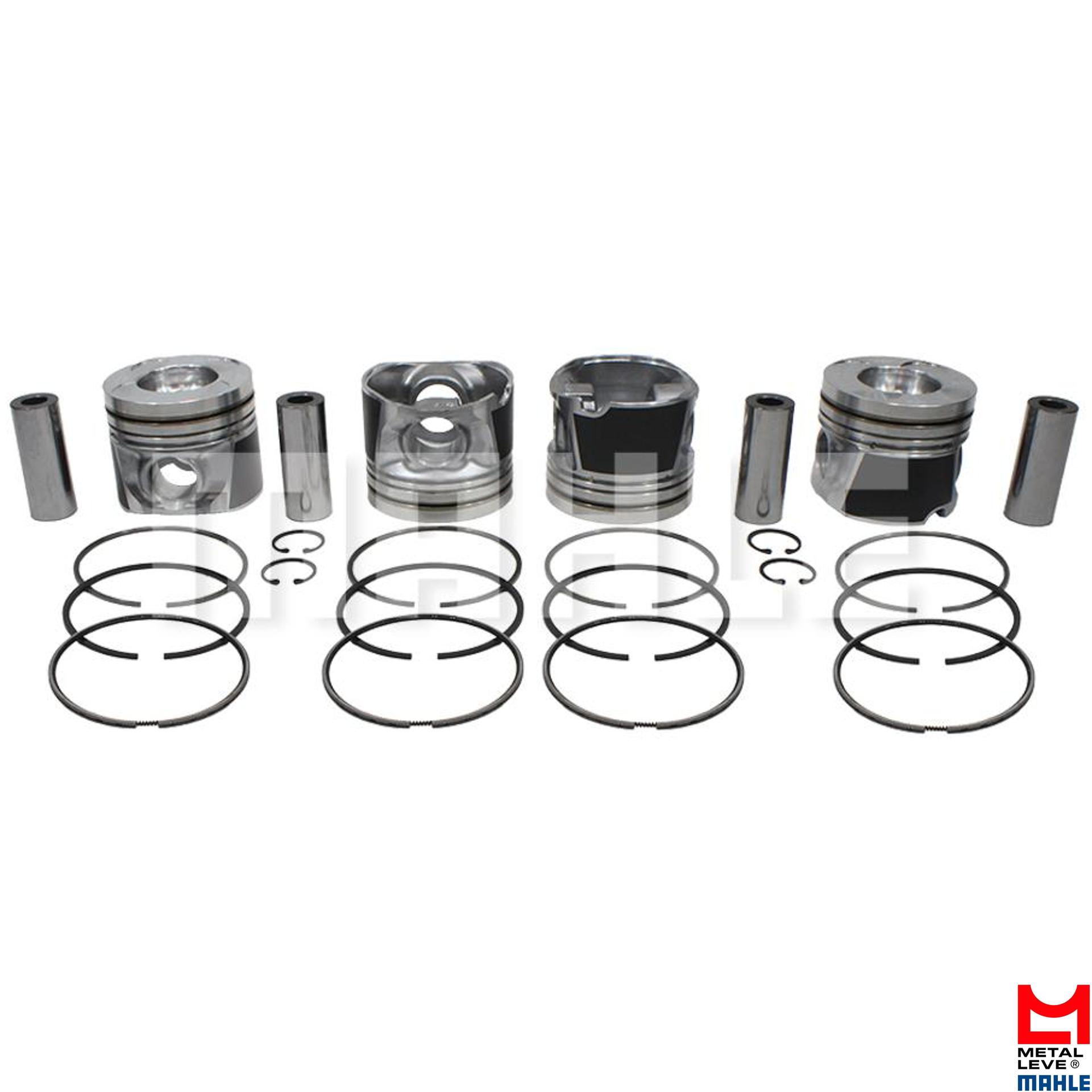 Jogo com 4 Pistões com Anéis STD para Nissan Frontier e Pathfinder - Mahle Metal Leve - P&A9805 STD