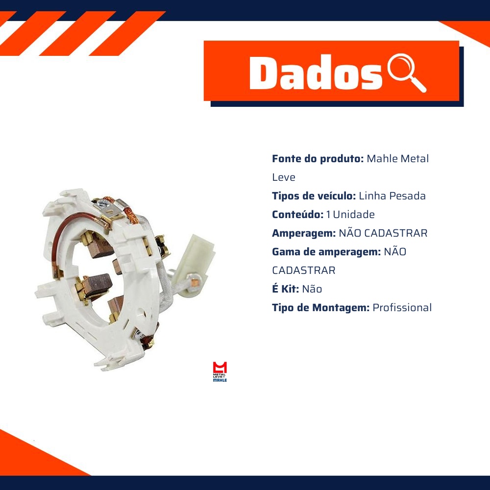 Porta Escovas do Motor Elétrico - Mahle Metal Leve - MMX 821