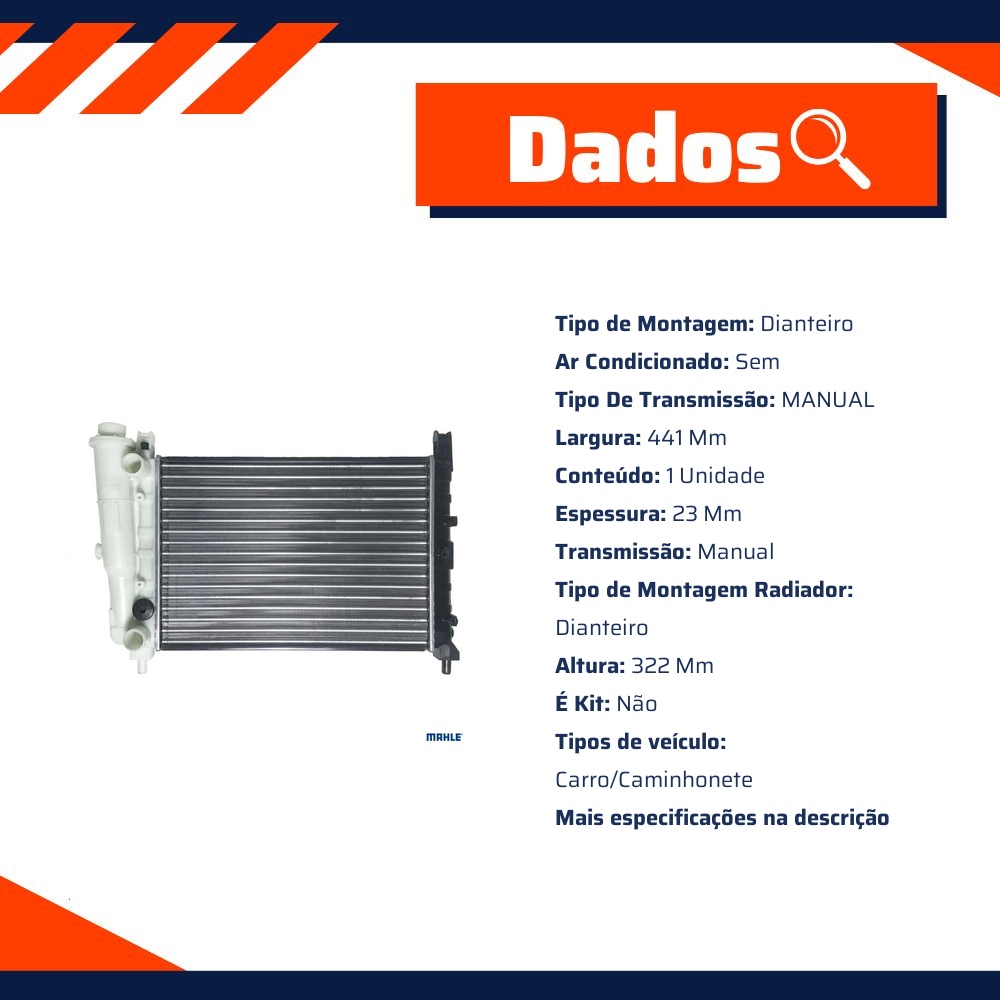 Radiador de Água - Mahle Behr - CR 374 000S