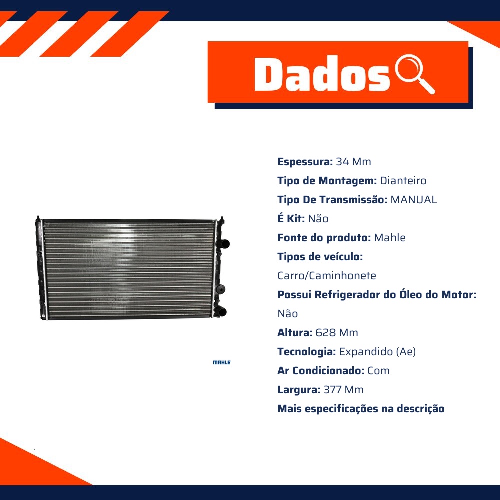 Radiador de Água - Mahle Behr - CR 394 001S