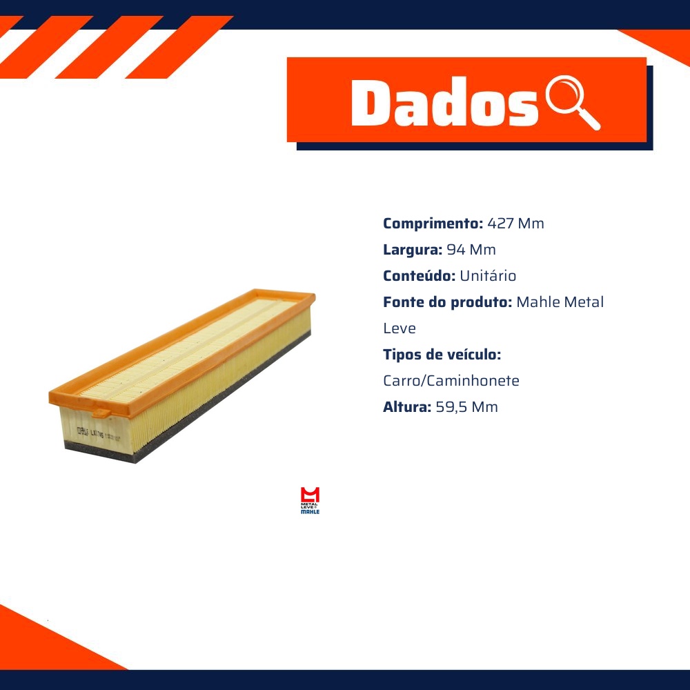 Filtro de Ar do Motor - Mahle Metal Leve - LX1745