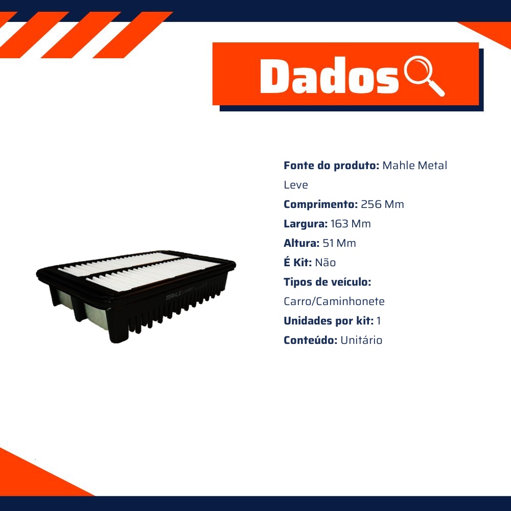 Filtro de Ar para Hyundai Creta - Mahle Metal Leve - LX4807