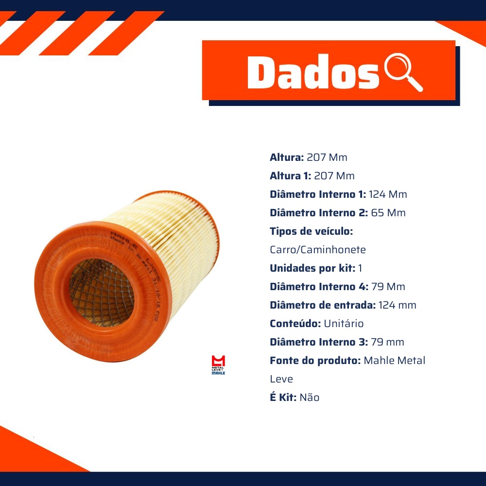 Filtro de Ar do Motor - Mahle Metal Leve - LX55