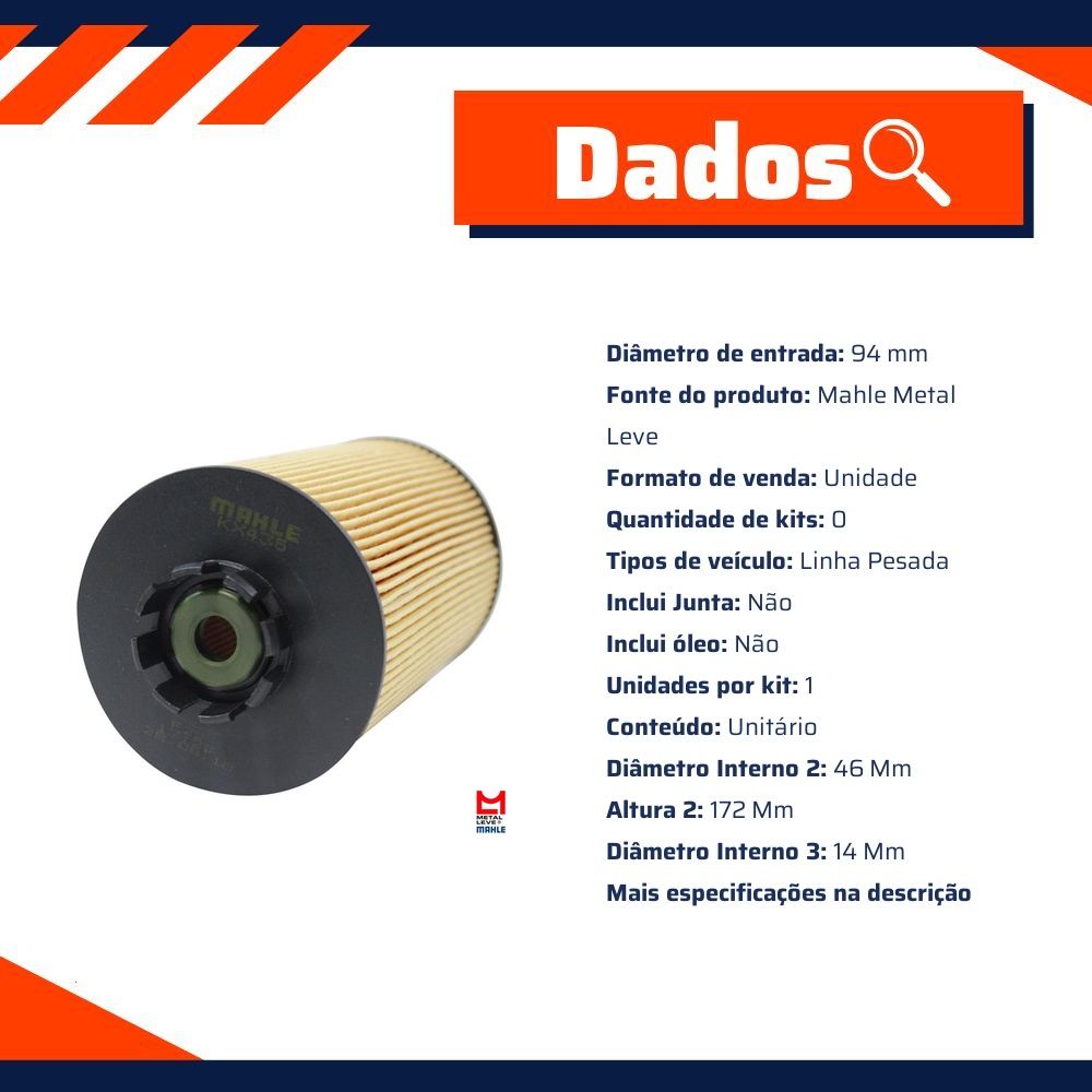 Filtro de Combustível - Mahle Metal Leve - KX435D