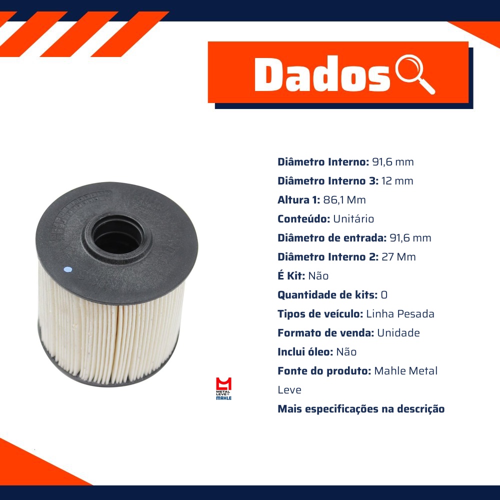 Filtro de Combustível - Mahle Metal Leve - KX67/2D
