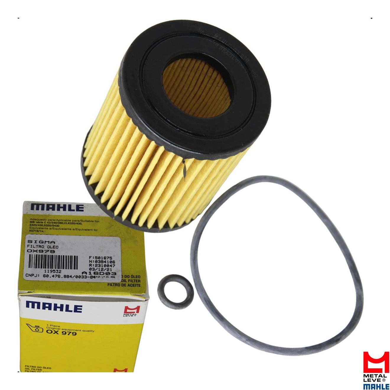 Filtro de Óleo Lubrificante para Ford Fusion e Mondeo - Mahle Metal Leve - OX979